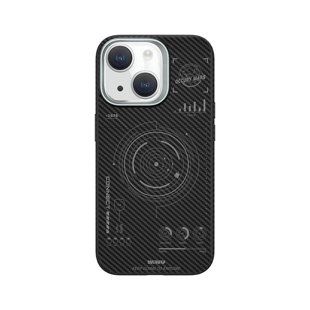 Apple iPhone 15 Plus Kılıf Wiwu HHX-016 Karbon Fiber 600D Mars Kapak