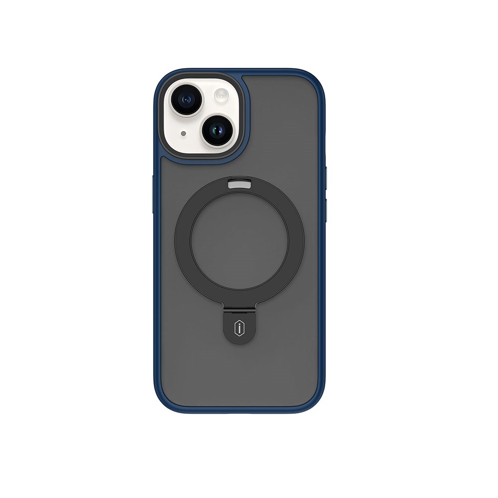 Apple iPhone 15 Plus Kılıf Wiwu ZMM-010 M-safe Şarj Özellikli Mat Arka Yüzey Standlı Kapak