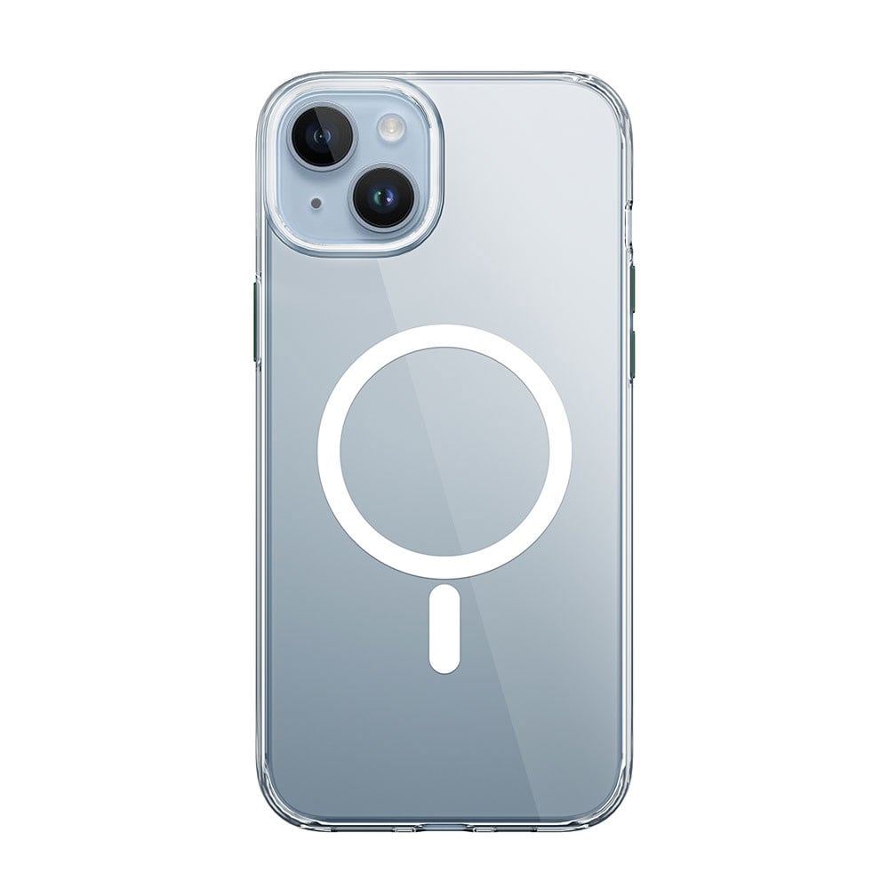 Apple iPhone 15 Plus Kılıf Wiwu ZYS-013 M-safe Şarj Özellikli Renkli Kamera Çerçeveli Şeffaf Jelly Kapak