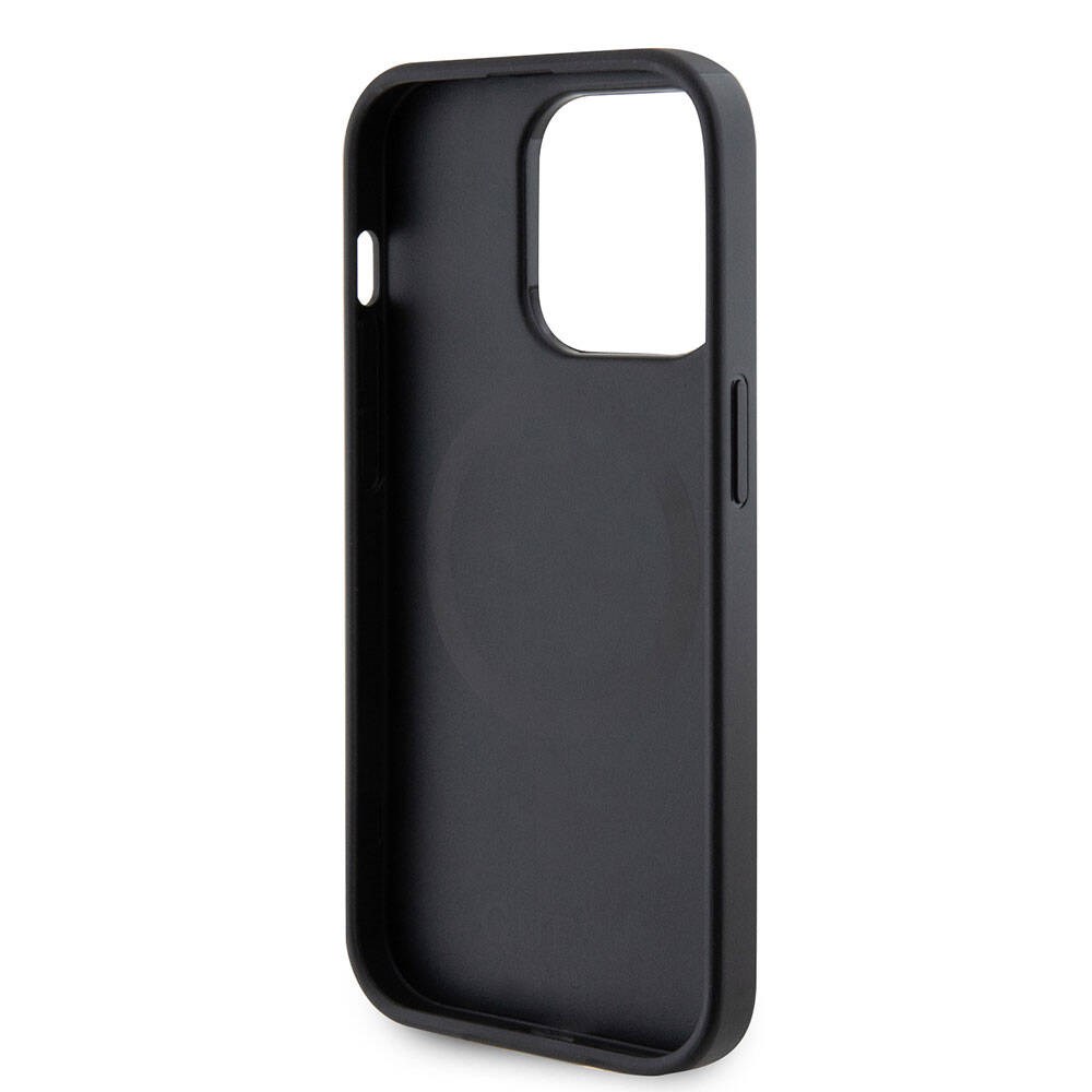 Apple iPhone 15 Pro Kılıf Guess Orjinal Lisanslı M-safe Şarj Özellikli Yazı Logolu Saffiano Kapak
