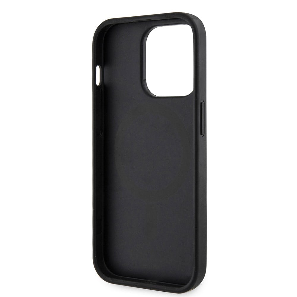 Apple iPhone 15 Pro Kılıf Guess Orjinal Lisanslı M-safe Şarj Özellikli 4G Şerit Tasarımlı Printed Kapak