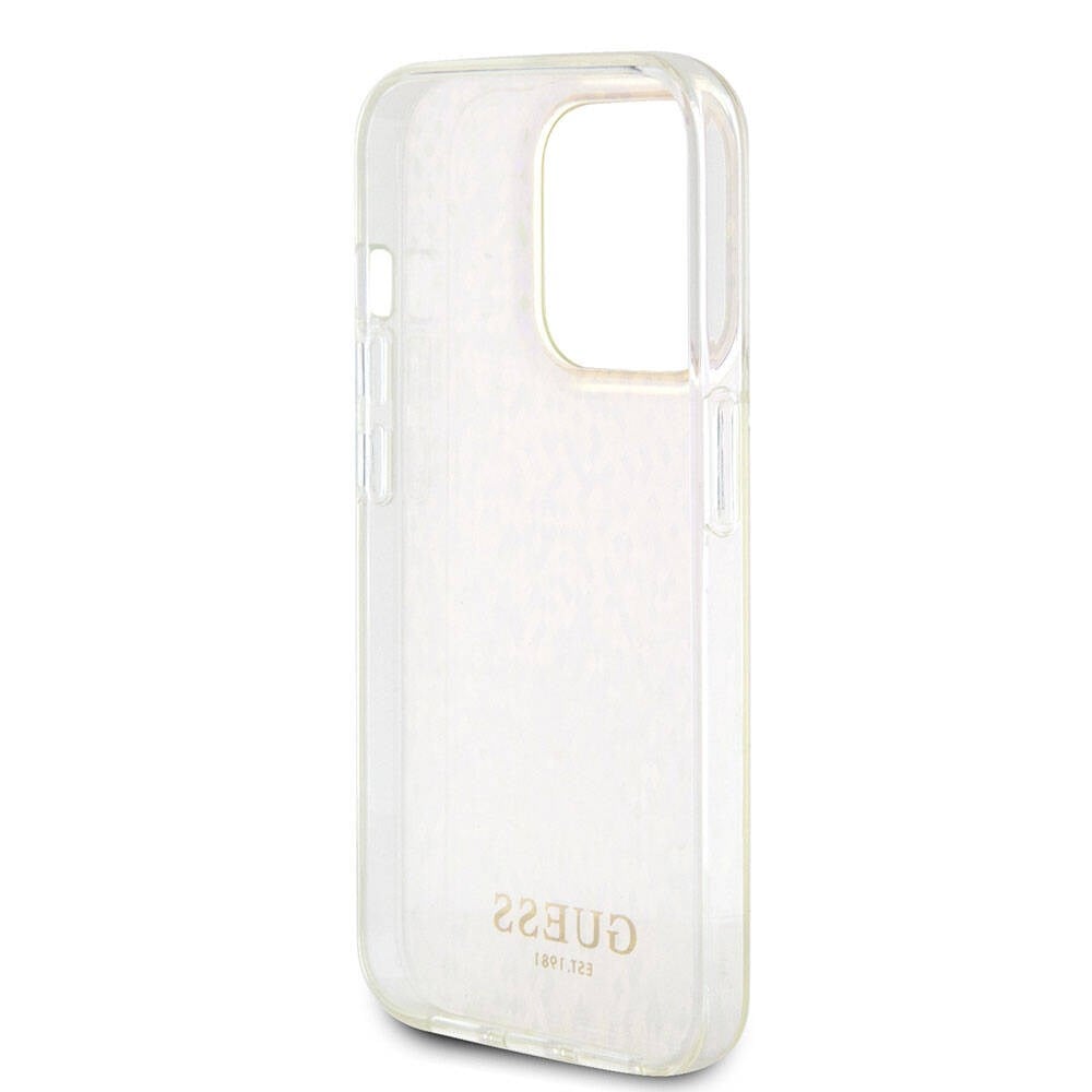 Apple iPhone 15 Pro Kılıf Guess Orjinal Lisanslı Yazı Logolu Mirror Disco Kapak