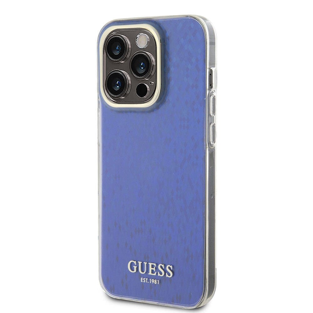 Apple iPhone 15 Pro Kılıf Guess Orjinal Lisanslı Yazı Logolu Mirror Disco Kapak