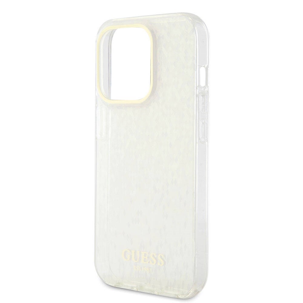 Apple iPhone 15 Pro Kılıf Guess Orjinal Lisanslı Yazı Logolu Mirror Disco Kapak