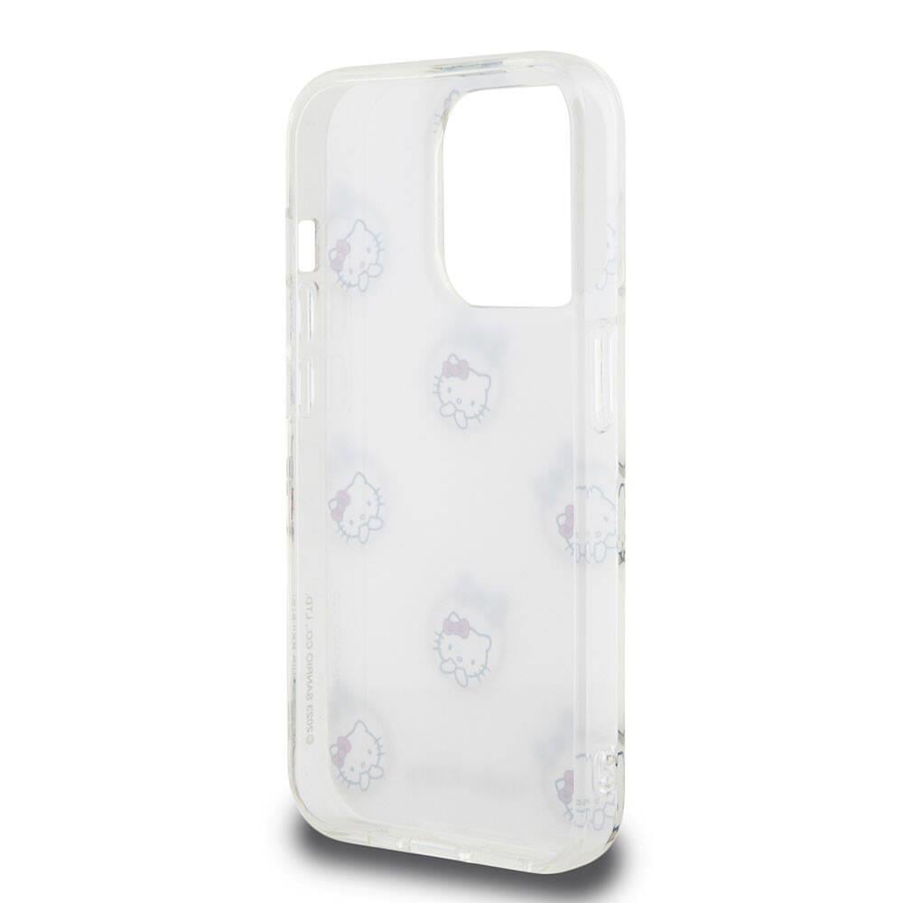 Apple iPhone 15 Pro Kılıf Hello Kitty Orjinal Lisanslı Elektroplating Kaplama Kabarcık Baskılı Kapak