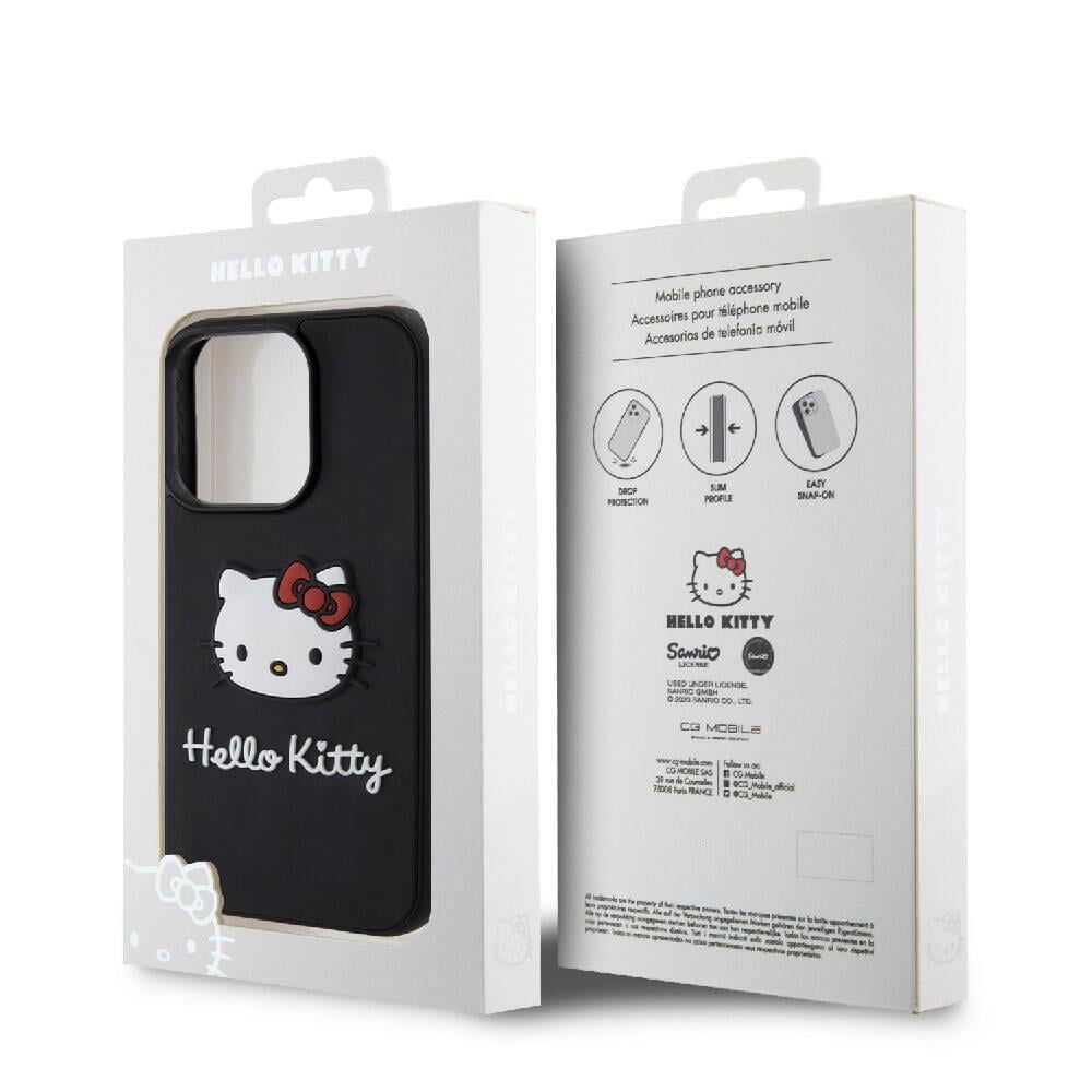 Apple iPhone 15 Pro Kılıf Hello Kitty Orjinal Lisanslı İkonik Logolu Etiket Graffiti Kapak