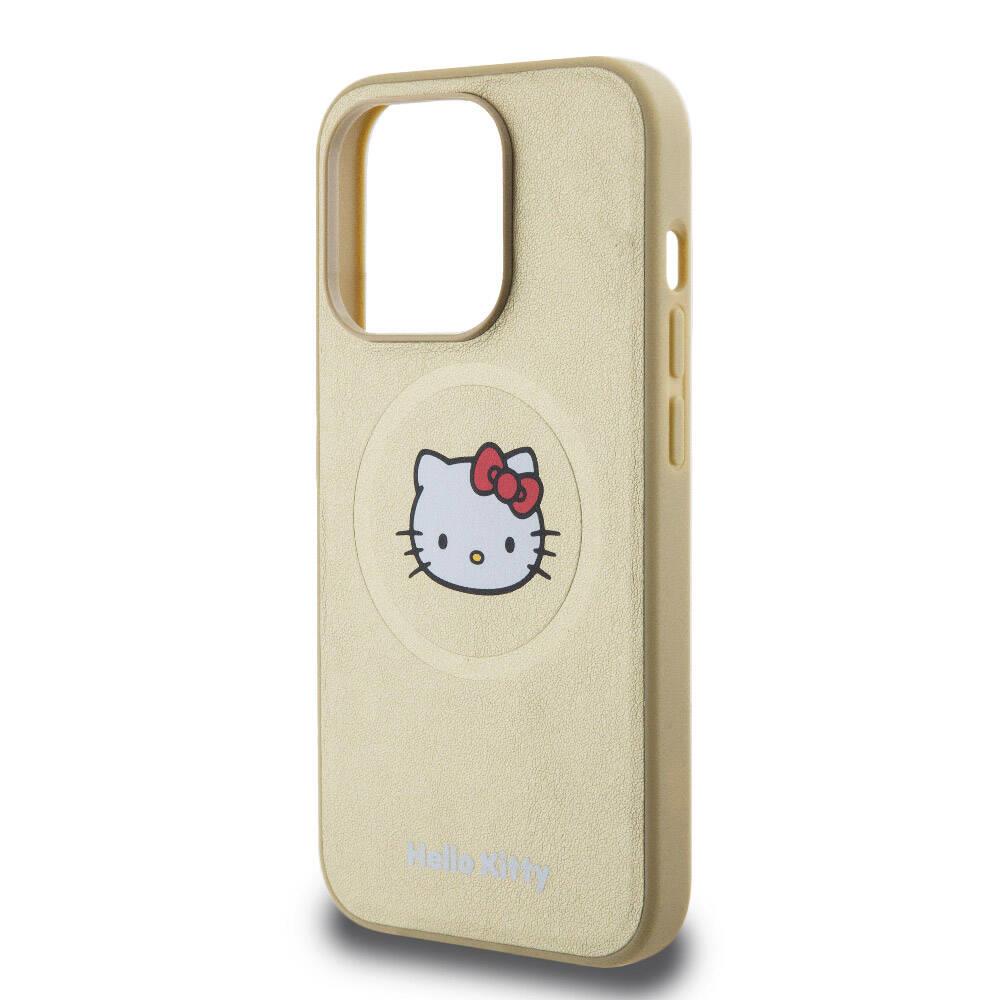 Apple iPhone 15 Pro Kılıf Hello Kitty Orjinal Lisanslı Elektroplating Kaplama Kabarcık Baskılı Kapak