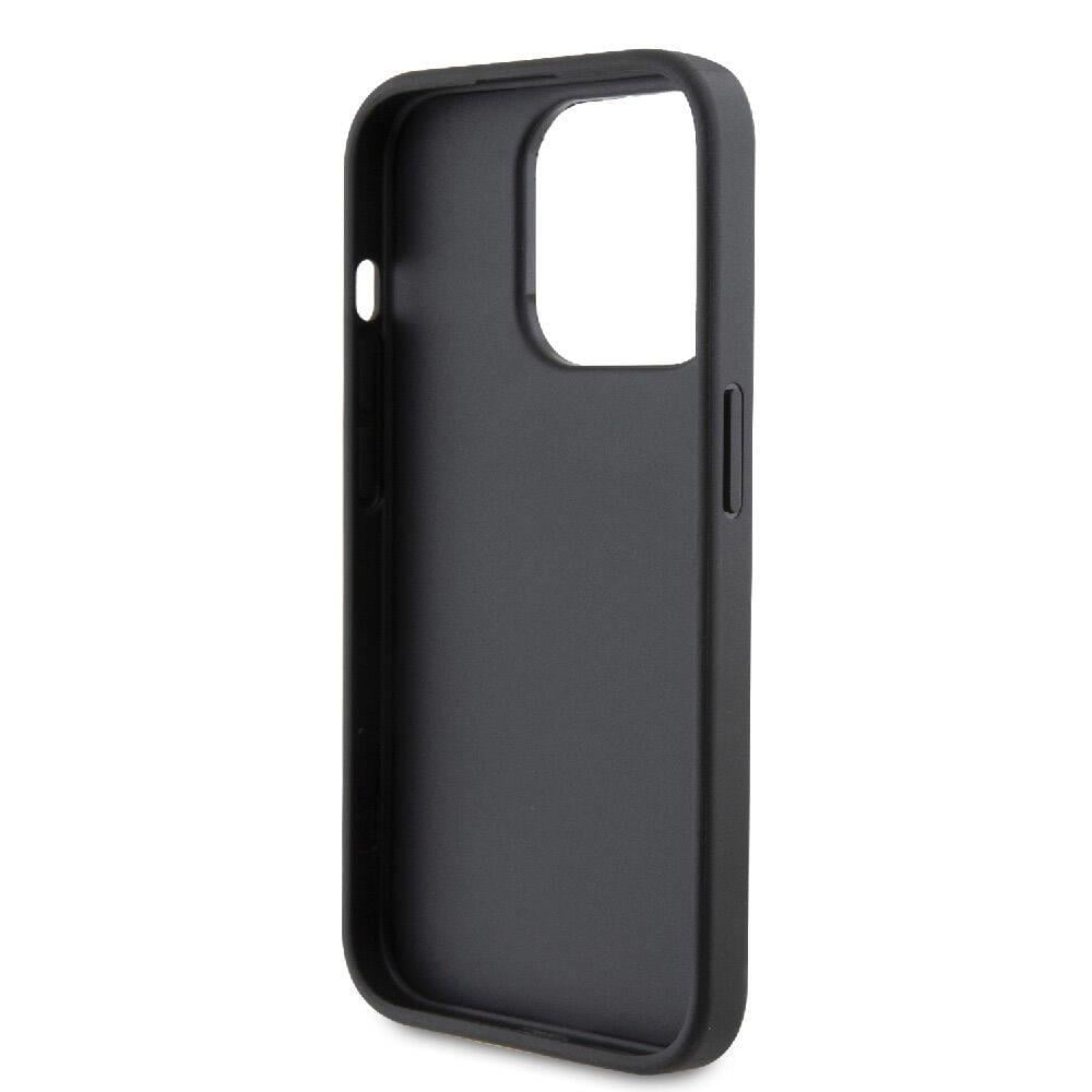 Apple iPhone 15 Pro Kılıf Karl Lagerfeld Orjinal Lisanslı Metal Logo Kartlıklı Saffiano Kapak