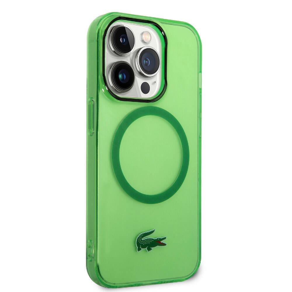 Apple iPhone 15 Pro Kılıf Lacoste Orjinal Lisanslı M-safe Şarj Özellikli Transparan Timsah Logo Baskılı Kapak