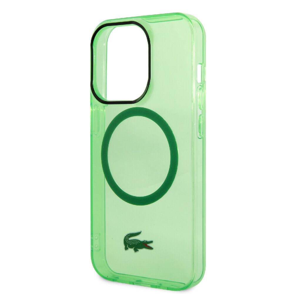 Apple iPhone 15 Pro Kılıf Lacoste Orjinal Lisanslı M-safe Şarj Özellikli Transparan Timsah Logo Baskılı Kapak