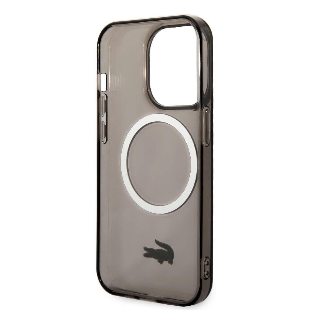 Apple iPhone 15 Pro Kılıf Lacoste Orjinal Lisanslı M-safe Şarj Özellikli Transparan Timsah Logo Baskılı Kapak