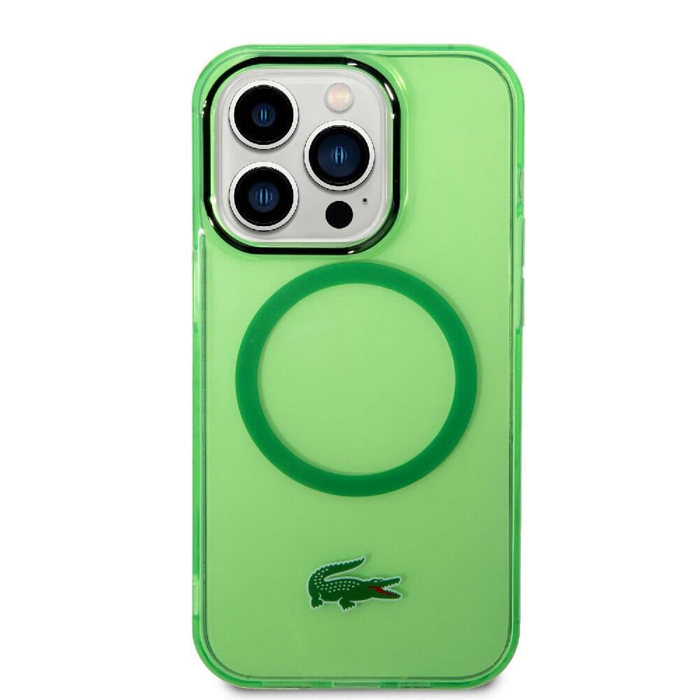 Apple iPhone 15 Pro Kılıf Lacoste Orjinal Lisanslı M-safe Şarj Özellikli Transparan Timsah Logo Baskılı Kapak