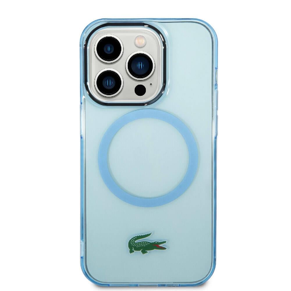 Apple iPhone 15 Pro Kılıf Lacoste Orjinal Lisanslı M-safe Şarj Özellikli Transparan Timsah Logo Baskılı Kapak