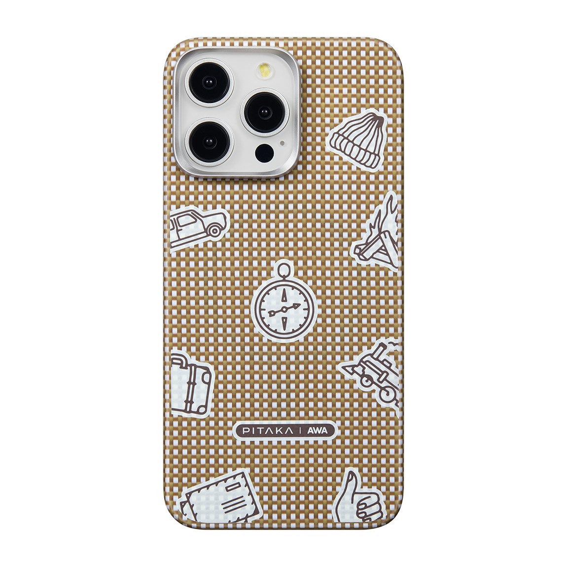 Apple iPhone 15 Pro Kılıf M-safe Şarj Özellikli Awa Tasarımlı 1500D Aramid Fiber Pitaka Ultra-Slim Classic Serisi Canyon Kapak
