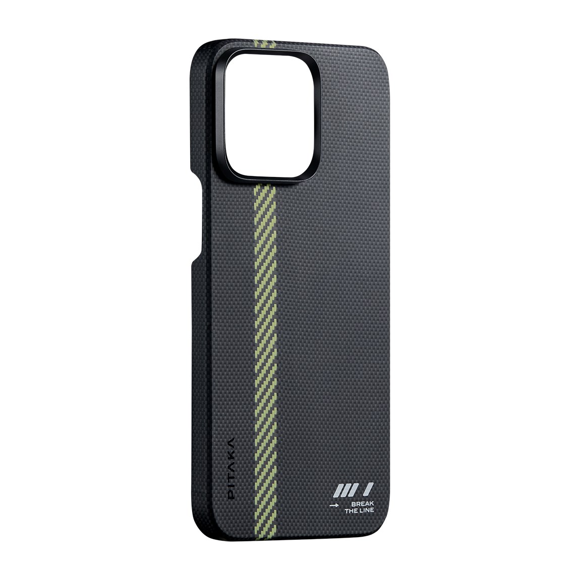 Apple iPhone 15 Pro Kılıf M-safe Şarj Özellikli Aramid Fiber Pitaka Tactile Woven Break The Line Kapak