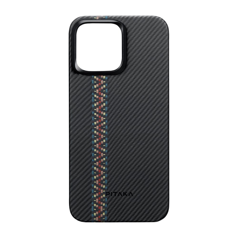 Apple iPhone 15 Pro Kılıf M-safe Şarj Özellikli 600D Aramid Fiber Pitaka Tactile Woven Orchestra Serisi Rhapsody Kapak
