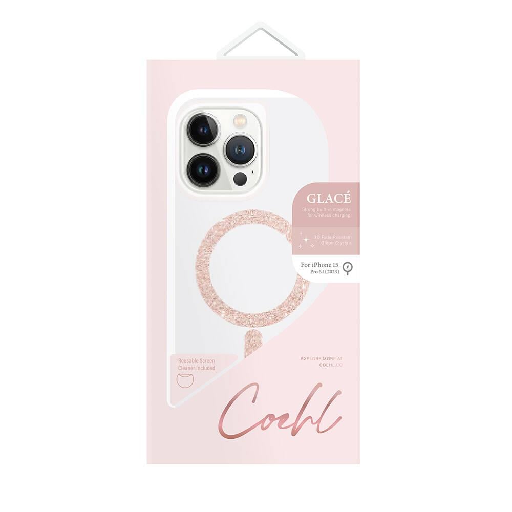 Apple iPhone 15 Pro Kılıf M-safe Şarj Özellikli Simli Magnetik Coehl Glace Kapak