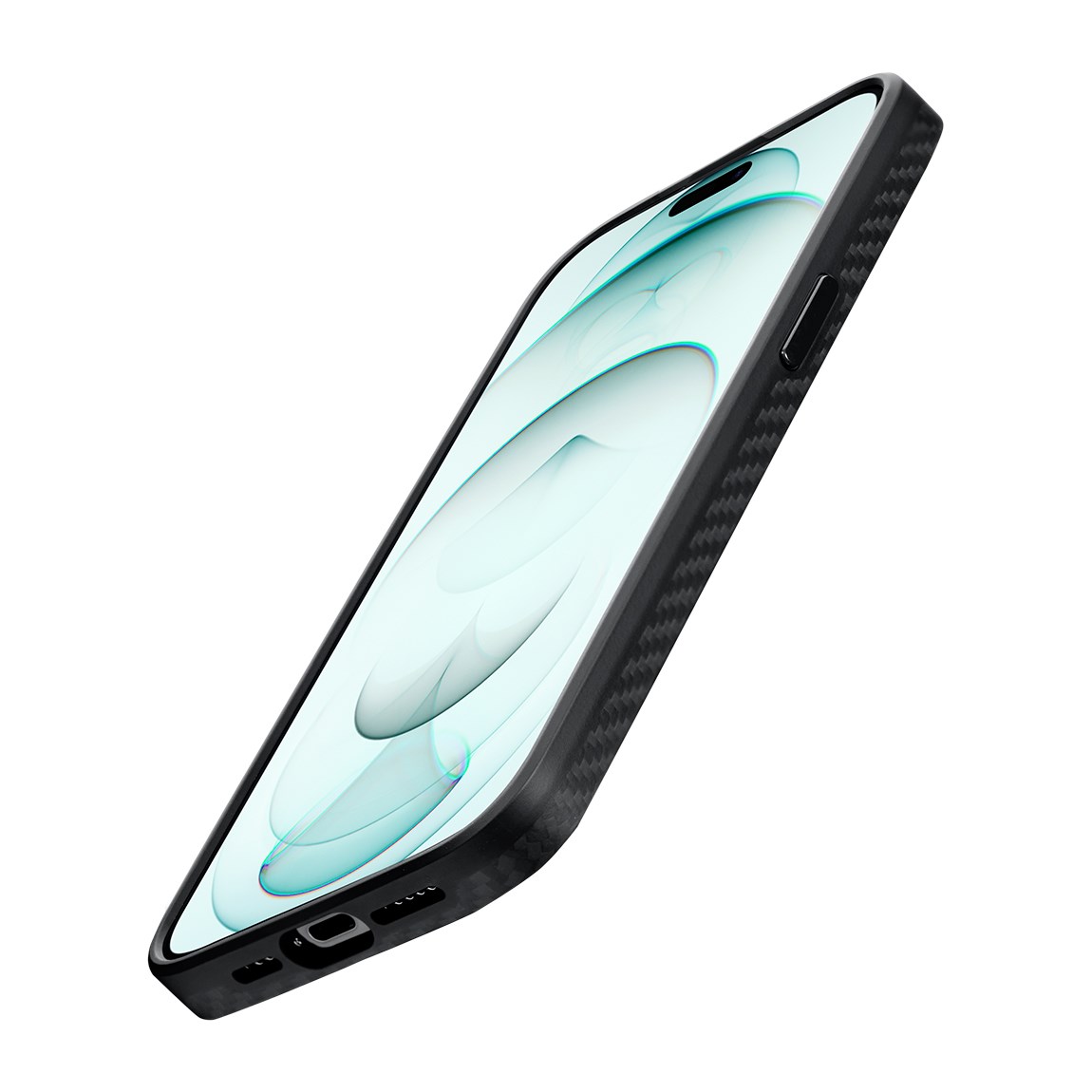 Apple iPhone 15 Pro Kılıf M-safe Şarj Özellikli 1500D Aramid Fiber Pitaka Military-Grade Classic Serisi Black-Grey Twill Kapak
