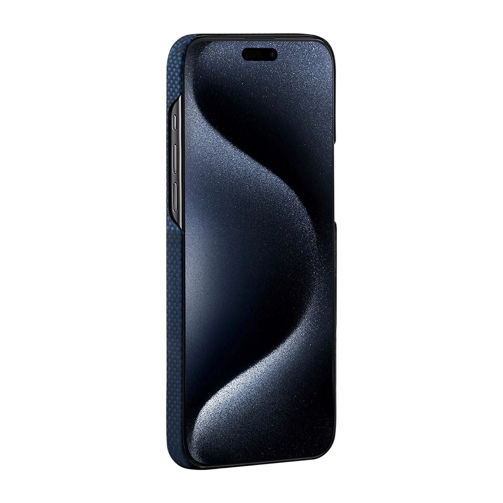 Apple iPhone 15 Pro Kılıf M-safe Şarj Özellikli Aramid Fiber Pitaka Tactile Woven Starpeak Serisi Milky Way Galaxy Kapak