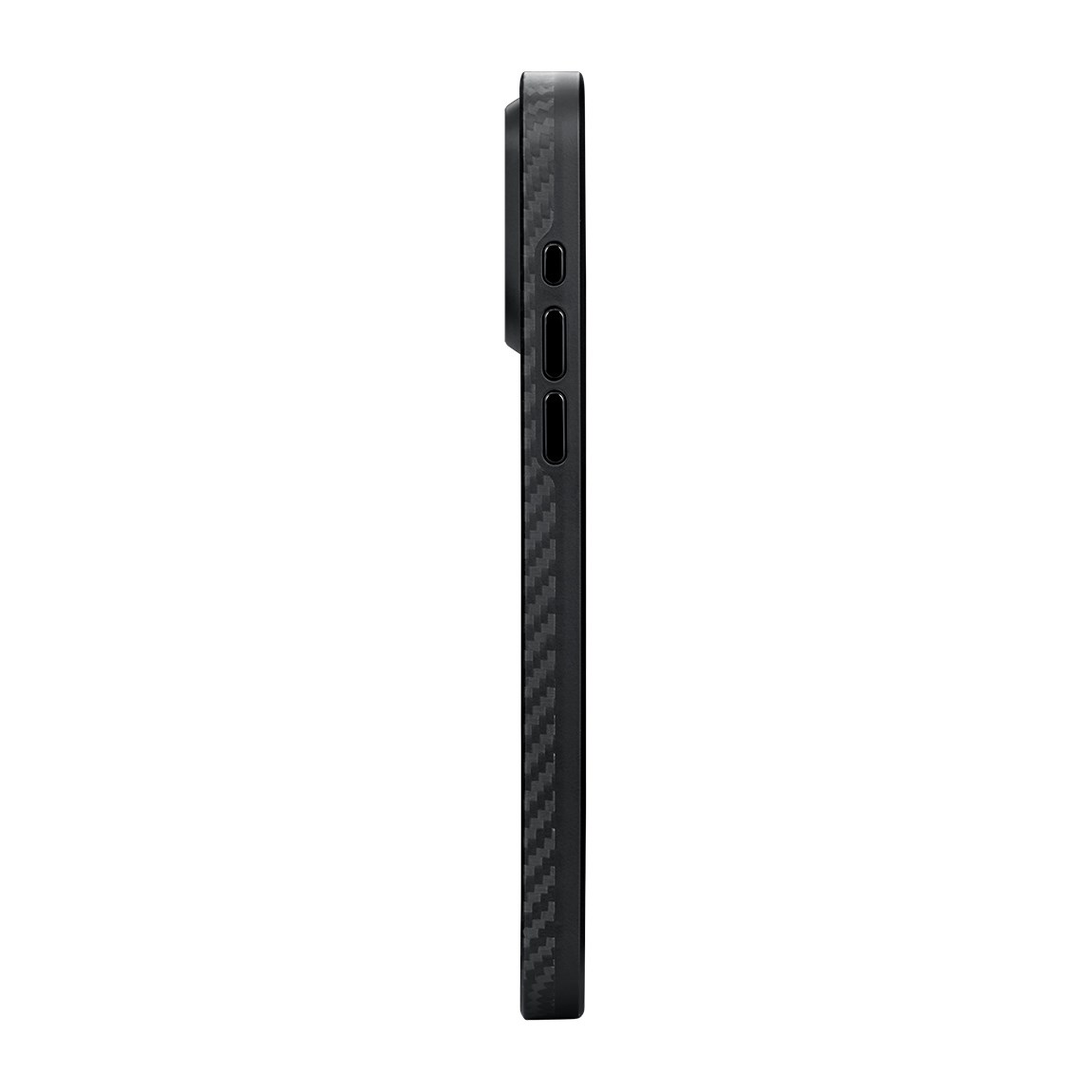 Apple iPhone 15 Pro Kılıf M-safe Şarj Özellikli 1500D Aramid Fiber Pitaka Military-Grade Classic Serisi Black-Grey Twill Kapak