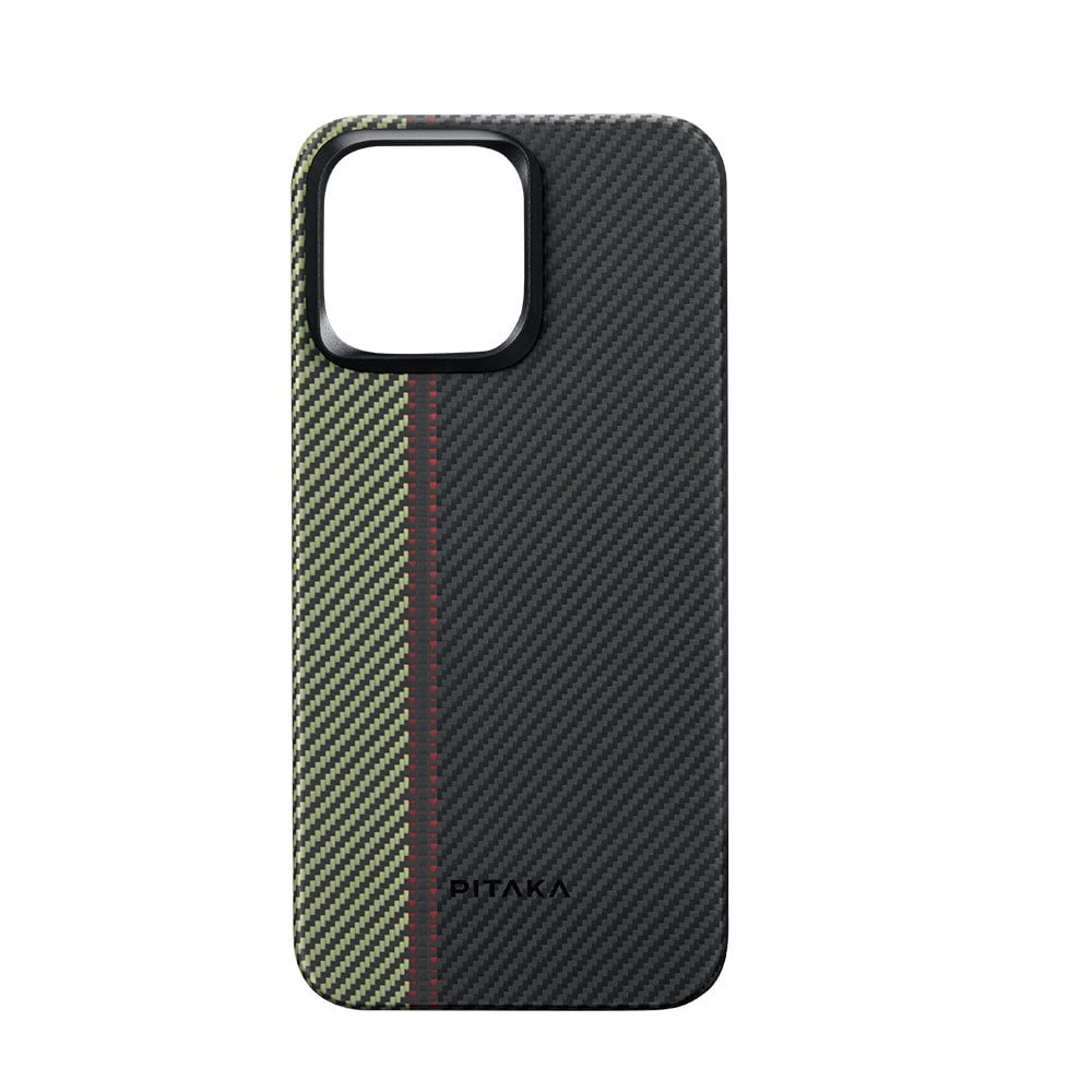 Apple iPhone 15 Pro Kılıf M-safe Şarj Özellikli 600D Aramid Fiber Pitaka Tactile Woven Orchestra Serisi Overture Kapak