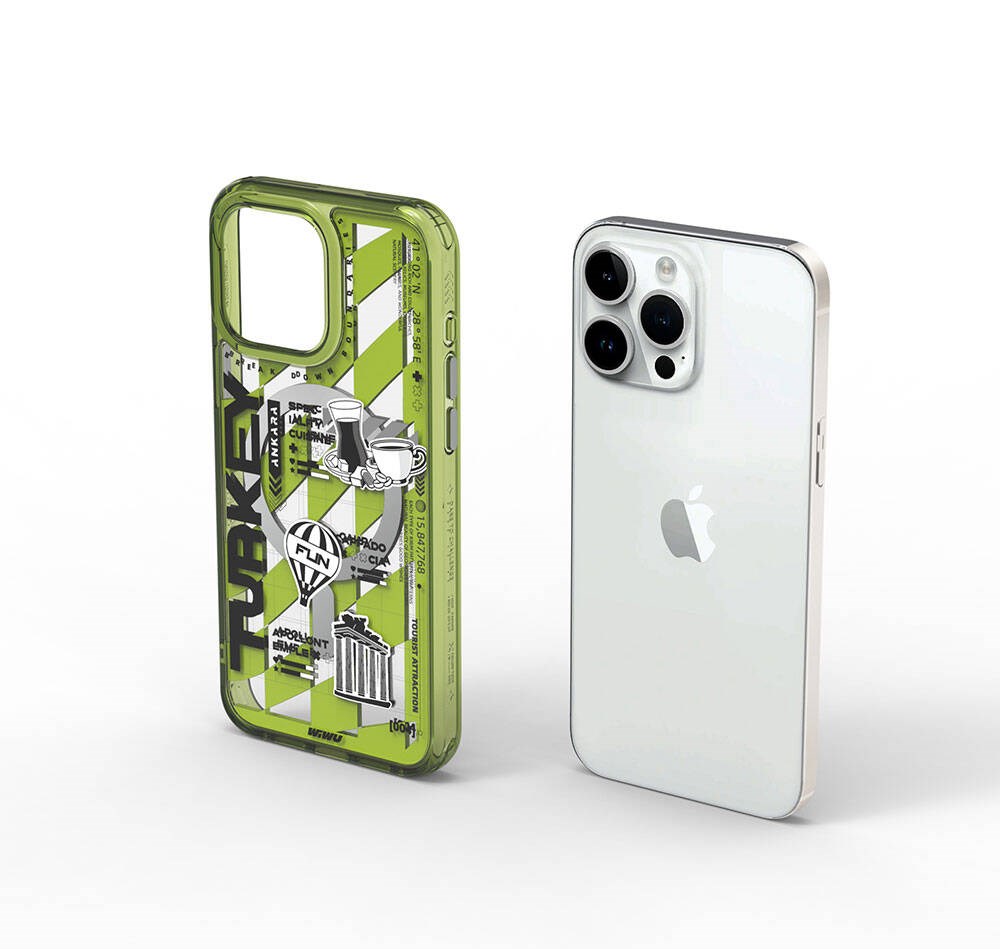 Apple iPhone 15 Pro Kılıf M-safe Şarj Özellikli Desenli Wiwu Turkey A Serisi Kapak