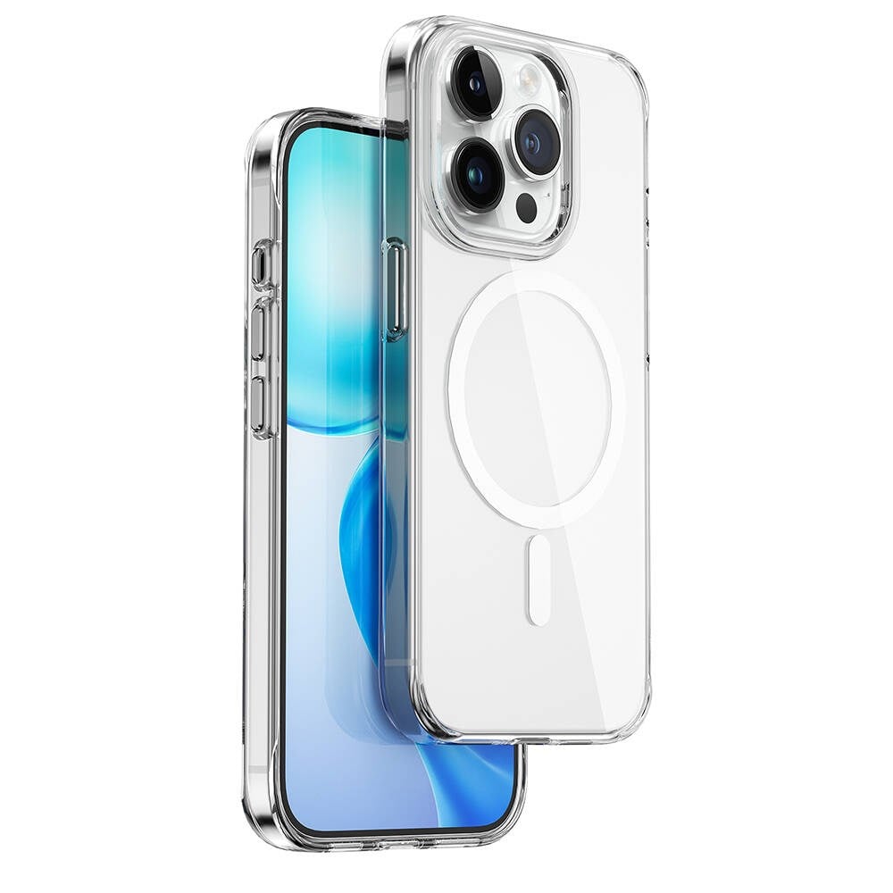 Apple iPhone 15 Pro Kılıf Wiwu BC-022 M-safe Şarj Özellikli Şeffaf Transparan Kapak