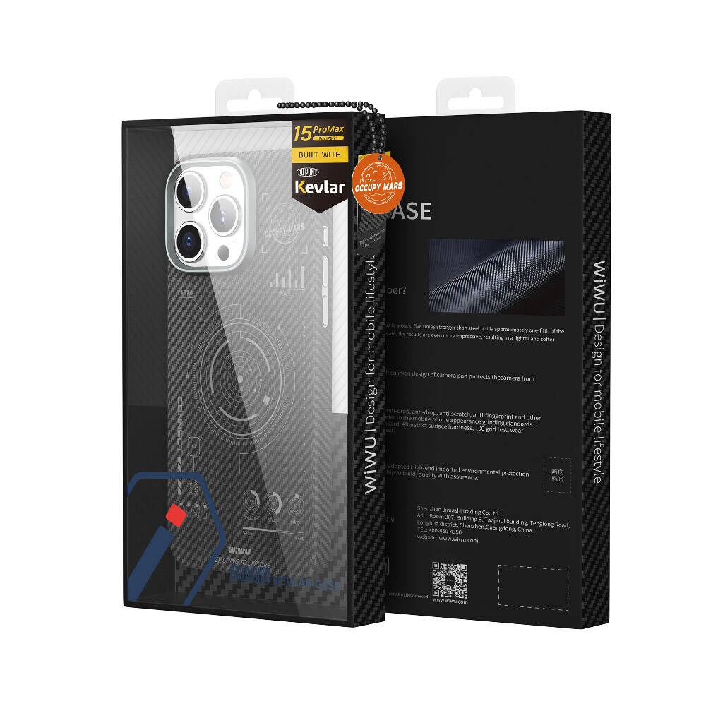 Apple iPhone 15 Pro Kılıf Wiwu HHX-016 Karbon Fiber 600D Mars Kapak
