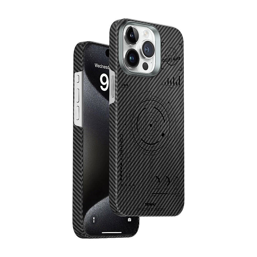 Apple iPhone 15 Pro Kılıf Wiwu HHX-016 Karbon Fiber 600D Mars Kapak