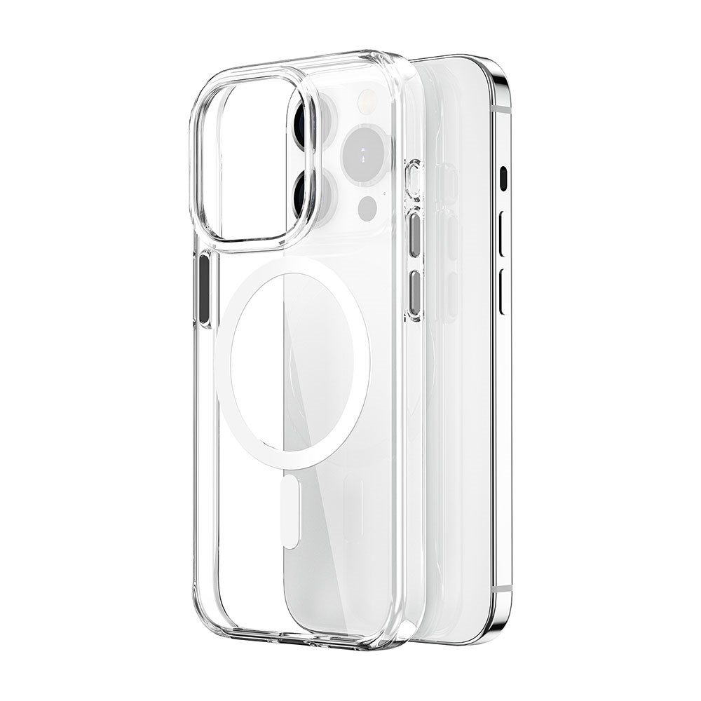 Apple iPhone 15 Pro Kılıf Wiwu ZYS-013 M-safe Şarj Özellikli Renkli Kamera Çerçeveli Şeffaf Jelly Kapak
