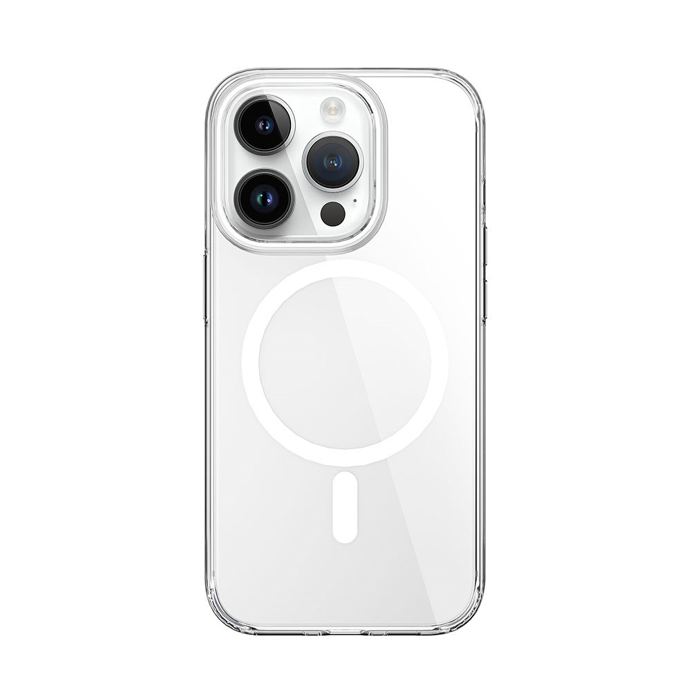 Apple iPhone 15 Pro Kılıf Wiwu ZYS-013 M-safe Şarj Özellikli Renkli Kamera Çerçeveli Şeffaf Jelly Kapak