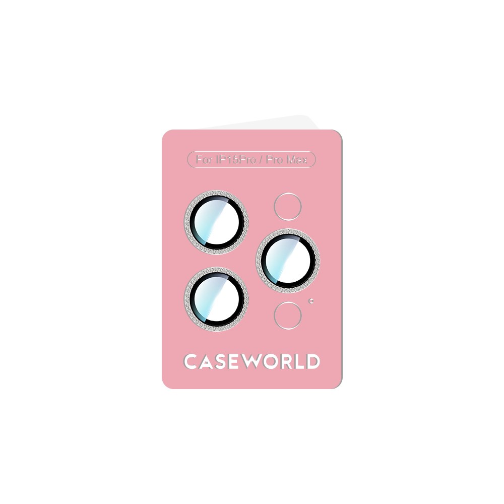 Apple iPhone 15 Pro Max CaseWorld Alloy Sparkling Diamond Serisi Taşlı Lens Koruyucu