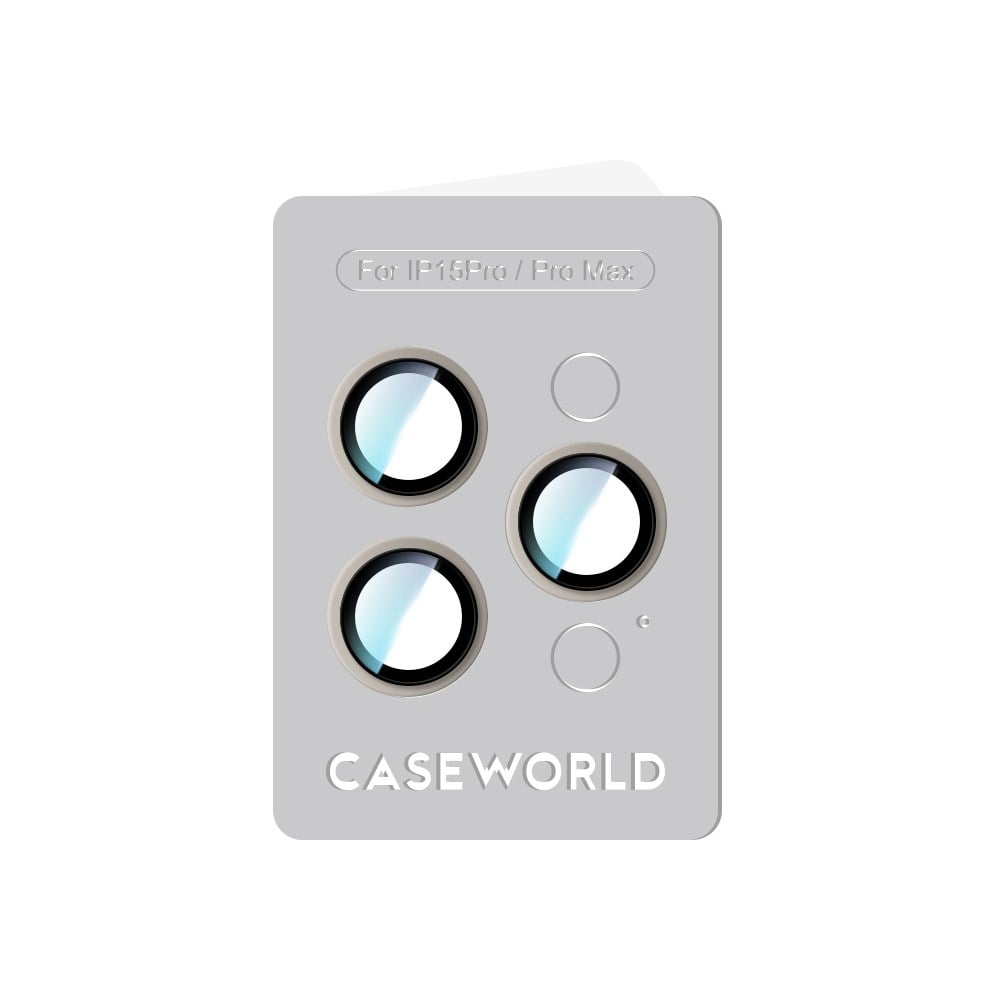 Apple iPhone 15 Pro Max CaseWorld Alloy Serisi Oleofobik Anti Reflective Kamera Lens Koruyucu