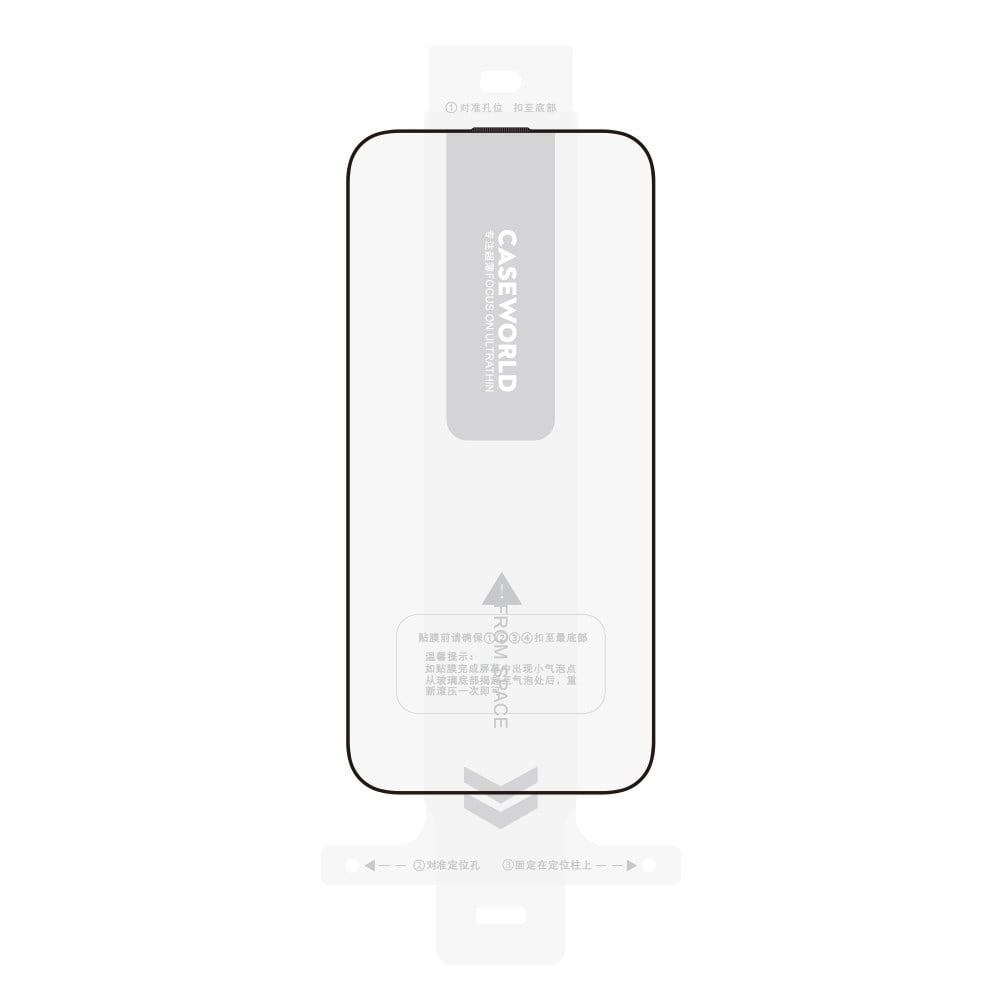 Apple iPhone 15 Pro Max CaseWorld Armor Serisi Eyesafe Teknolojili 0.15mm 3D Temperli Cam Ekran Koruyucu + Uygulama Aparatlı