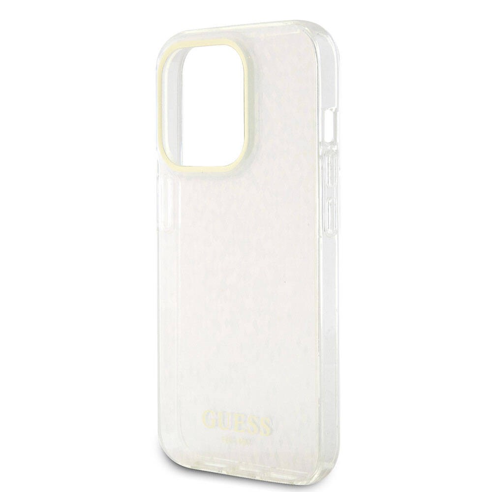 Apple iPhone 15 Pro Max Kılıf Guess Orjinal Lisanslı Yazı Logolu Mirror Disco Kapak
