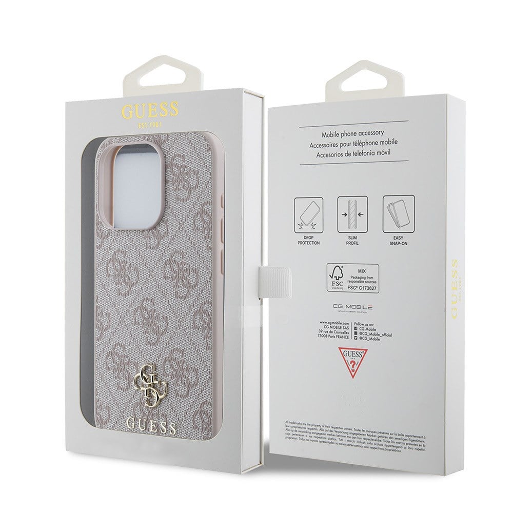 Apple iPhone 15 Pro Max Kılıf Guess Orjinal Lisanslı M-safe Şarj Özellikli Small 4G Classic Kapak