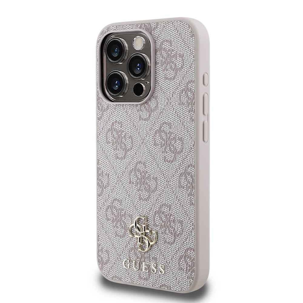 Apple iPhone 15 Pro Max Kılıf Guess Orjinal Lisanslı M-safe Şarj Özellikli Small 4G Classic Kapak