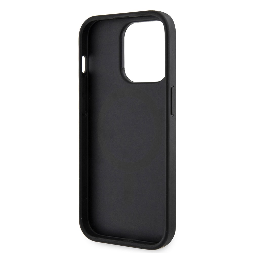 Apple iPhone 15 Pro Max Kılıf Guess Orjinal Lisanslı M-safe Şarj Özellikli 4G Şerit Tasarımlı Printed Kapak