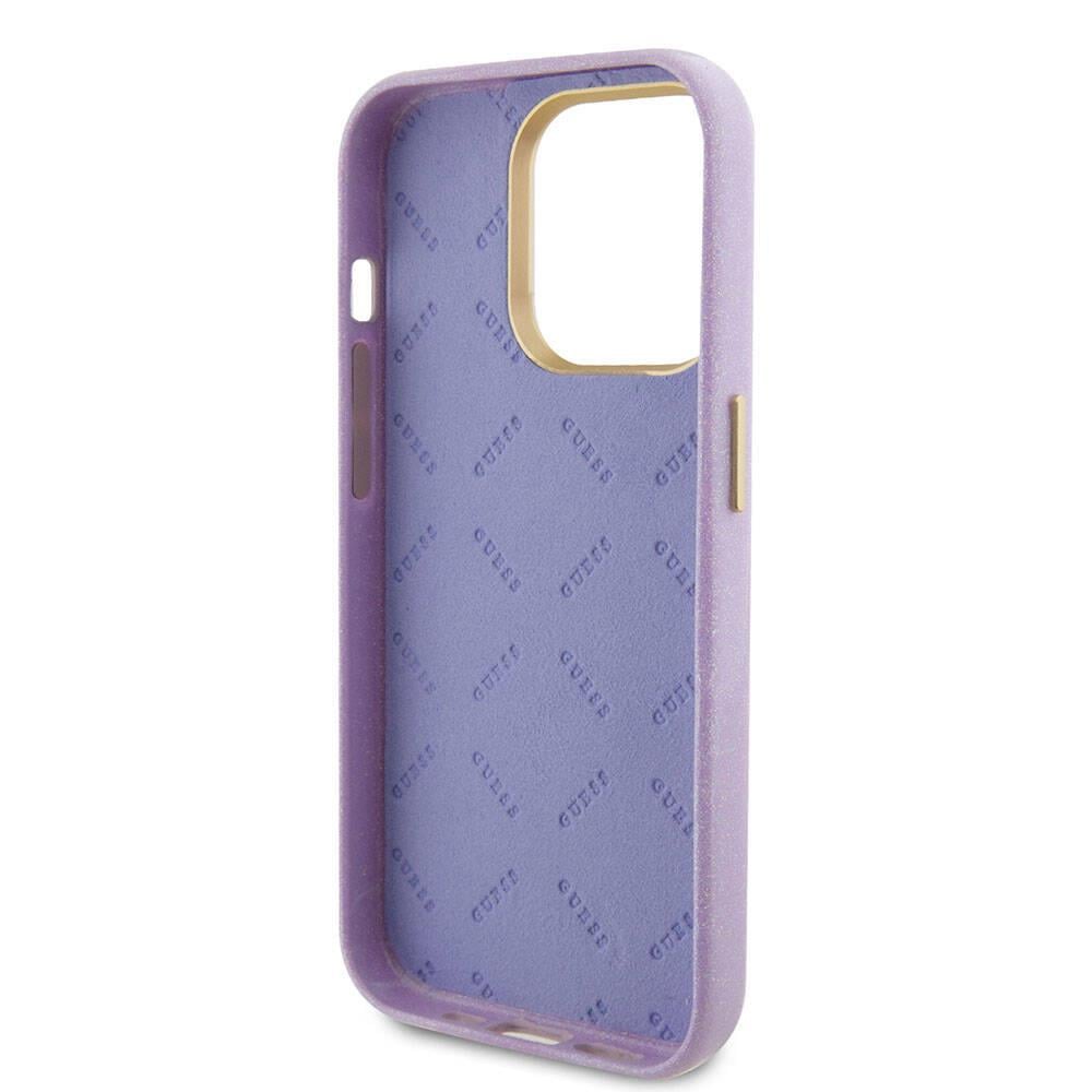 Apple iPhone 15 Pro Max Kılıf Guess Orjinal Lisanslı PU Deri Metal Yazı Logolu Kapitone Kapak