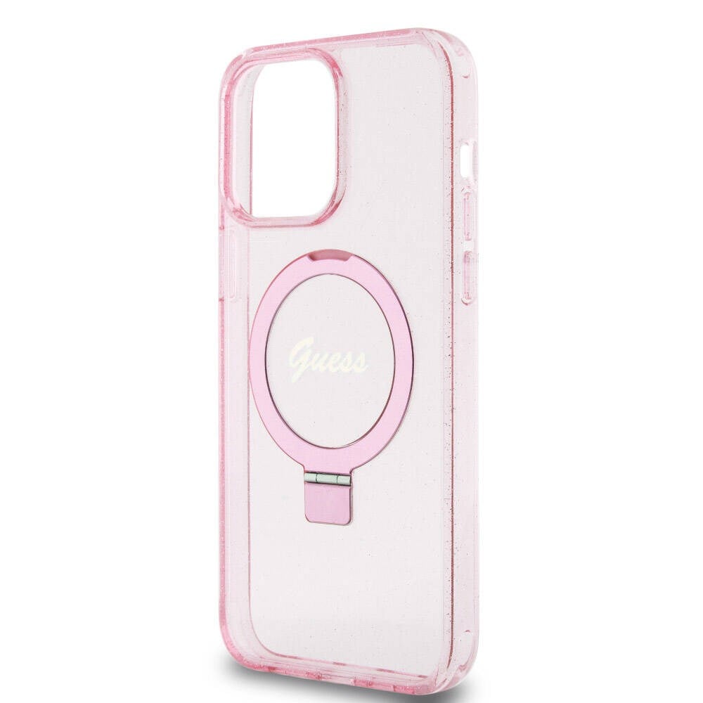 Apple iPhone 15 Pro Max Kılıf Guess Orjinal Lisanslı Yazı Logolu Glitter Glossy Script Kapak