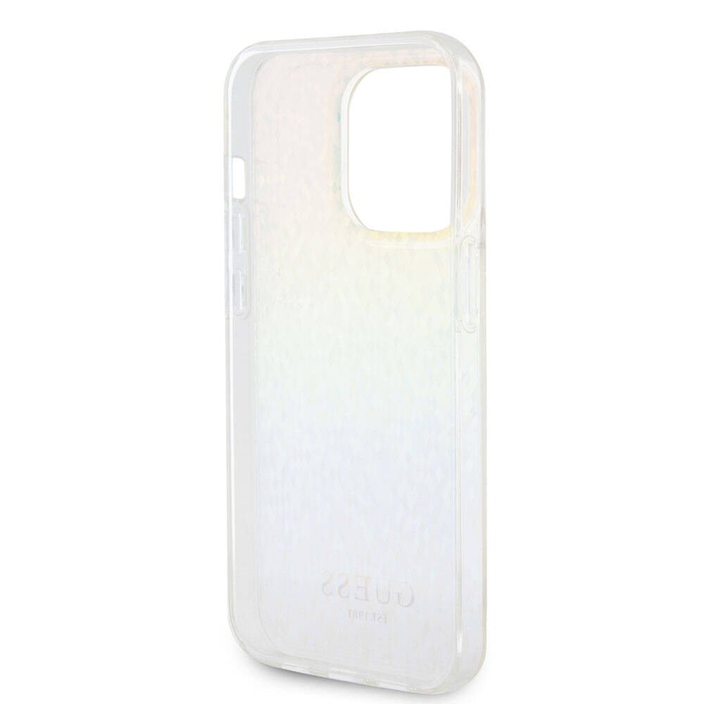 Apple iPhone 15 Pro Max Kılıf Guess Orjinal Lisanslı Yazı Logolu Mirror Disco Kapak