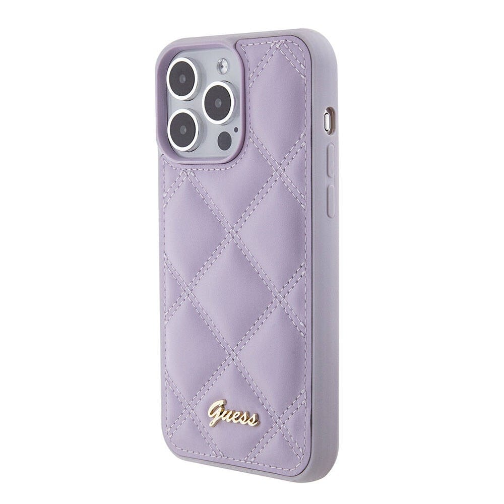 Apple iPhone 15 Pro Max Kılıf Guess Orjinal Lisanslı M-safe Şarj Özellikli Yazı Logolu GCube Desenli Kapak