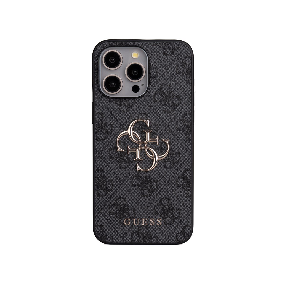Apple iPhone 15 Pro Max Kılıf Guess Orjinal Lisanslı PU Deri 4G Büyük Metal Logolu Çapraz Vücut Askılı Kapak