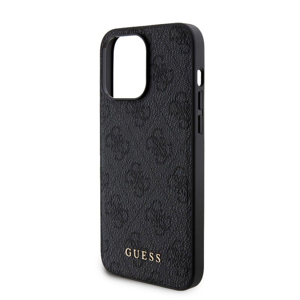 Apple iPhone 15 Pro Max Kılıf Guess Orjinal Lisanslı M-safe Şarj Özellikli Yazı Logolu 4G Desenli Kapak + Powerbank 5000mAh 2in1 Set