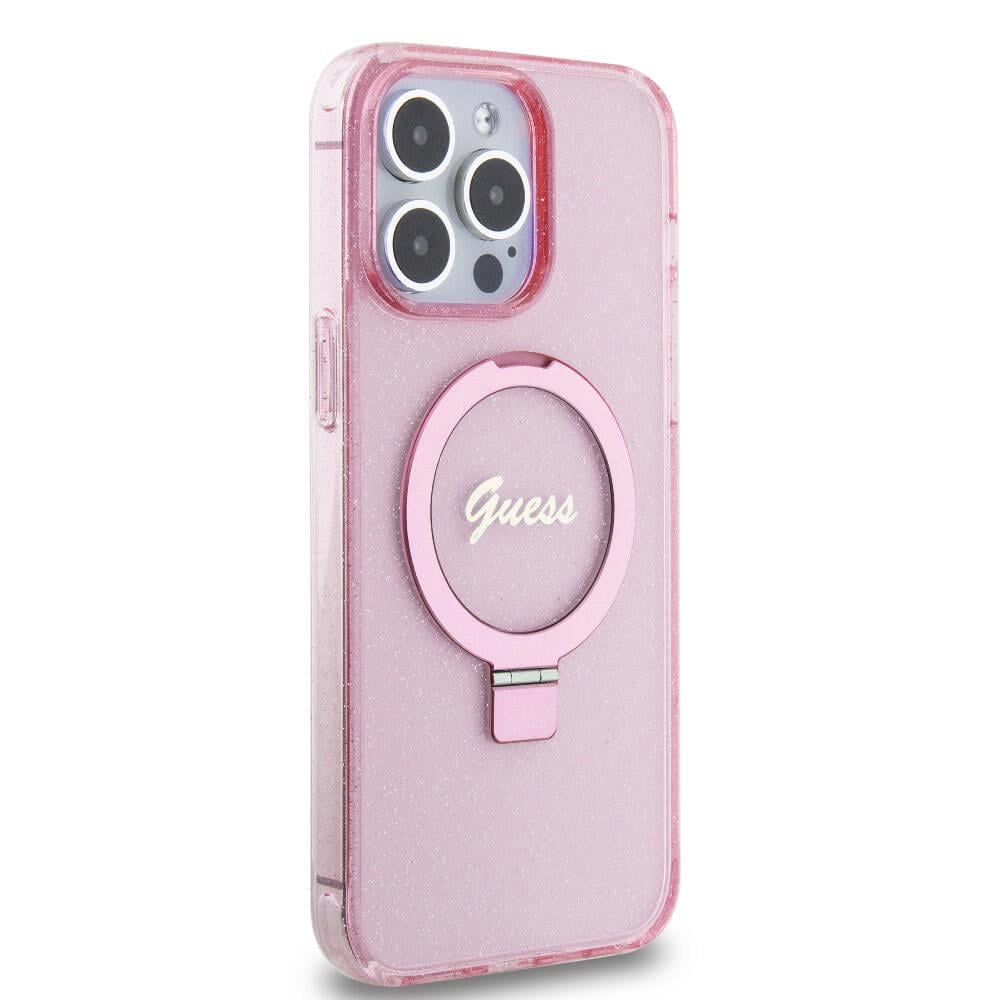 Apple iPhone 15 Pro Max Kılıf Guess Orjinal Lisanslı Yazı Logolu Glitter Glossy Script Kapak