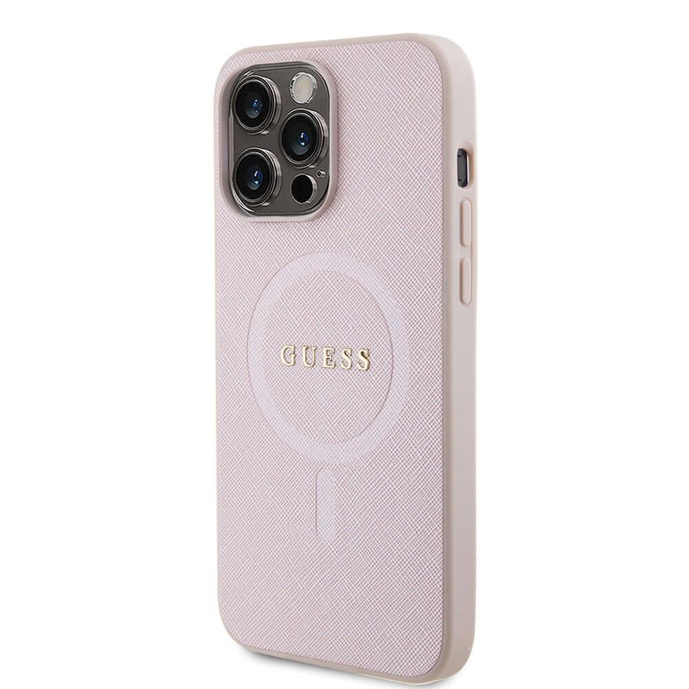 Apple iPhone 15 Pro Max Kılıf Guess Orjinal Lisanslı Pullu Arka Yüzey Metal Yazı Logolu Sequin Script Kapak