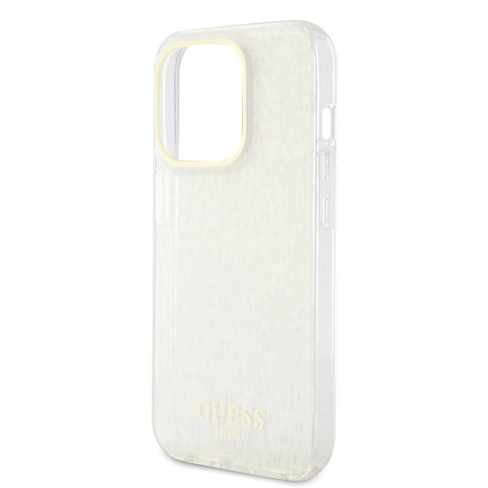 Apple iPhone 15 Pro Max Kılıf Guess Orjinal Lisanslı Yazı Logolu Mirror Disco Kapak