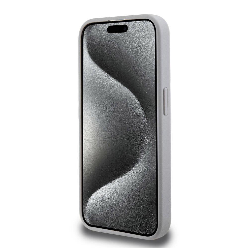 Apple iPhone 15 Pro Max Kılıf Hello Kitty Orjinal Lisanslı M-safe Şarj Özellikli Baskı Logolu Uyuyan Kitty Deri Kapak
