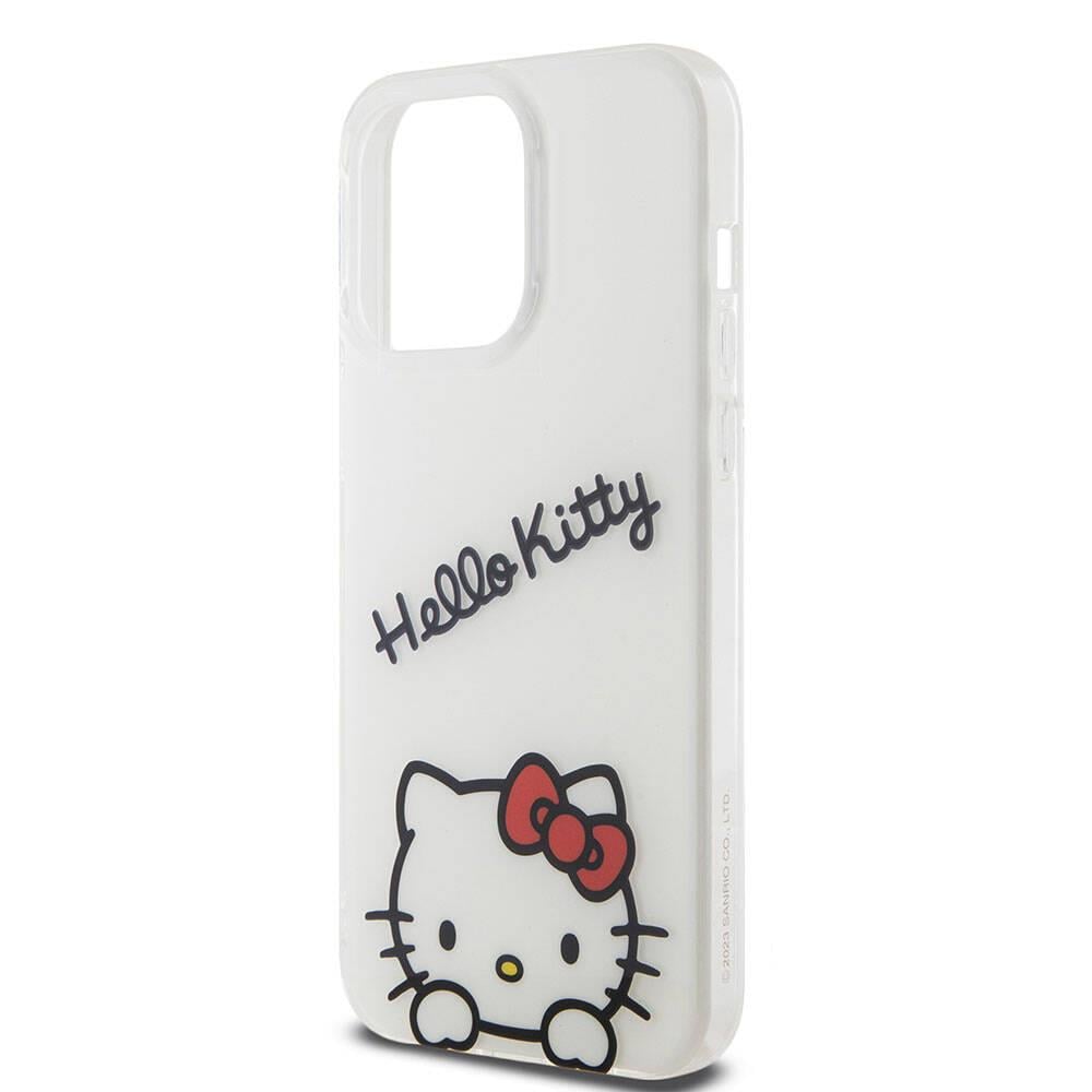 Apple iPhone 15 Pro Max Kılıf Hello Kitty Orjinal Lisanslı Askılı Yazı ve İkonik Logolu Daydreaming Kapak
