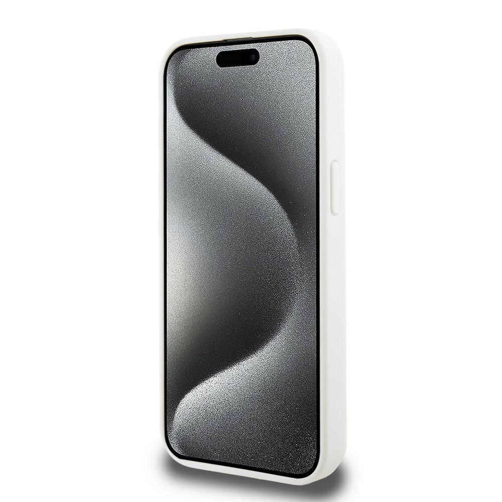 Apple iPhone 15 Pro Max Kılıf Lacoste Orjinal Lisanslı M-safe Şarj Özellikli PU Deri Görünümlü Kartlıklı Karışık Monogram Desenli Kapak
